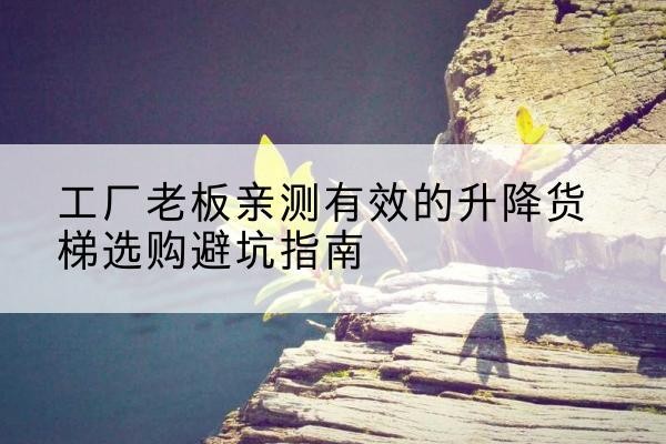莲花升降货梯怎么选-工厂老板亲测有效的升降货梯选购避坑指南
