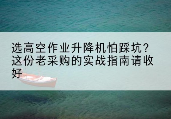 莲花高空作业升降机厂家推荐-选高空作业升降机怕踩坑？这份老采购的实战指南请收好
