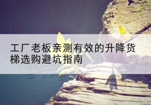 莲花升降货梯怎么选-工厂老板亲测有效的升降货梯选购避坑指南